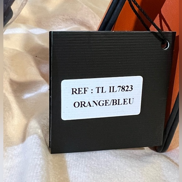 Ted Lapidus Bag Blue and Orange with gold locker in a front - Picture 4 of 5